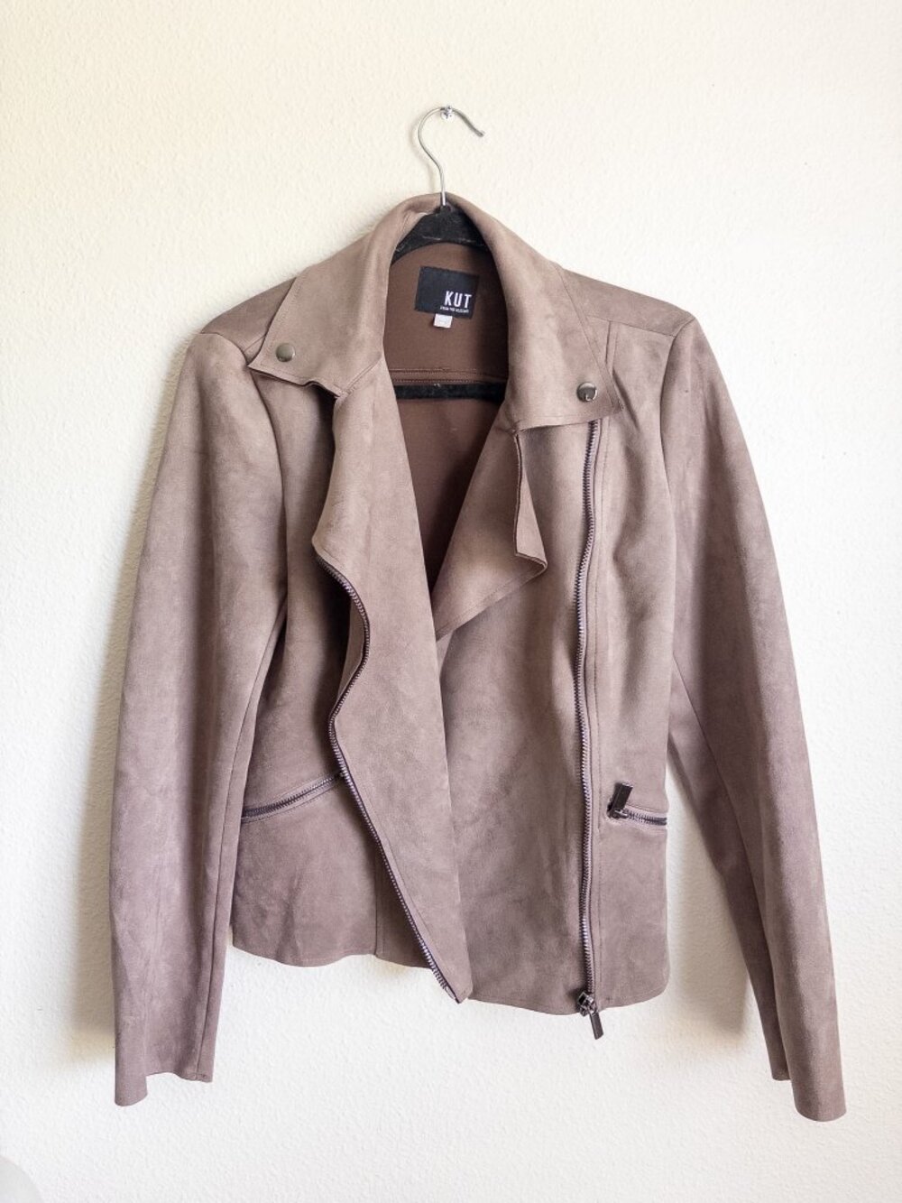 Kut from the Kloth Milana Faux Suede Moto Jacket M